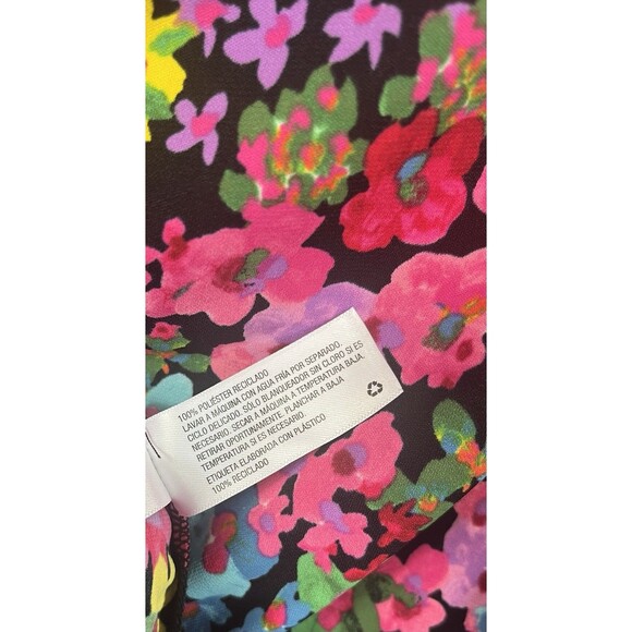 Future Collective Kahlana Floral Long Sleeve Mock Bodycon Dress 1X Ruched Midi - Picture 10 of 11